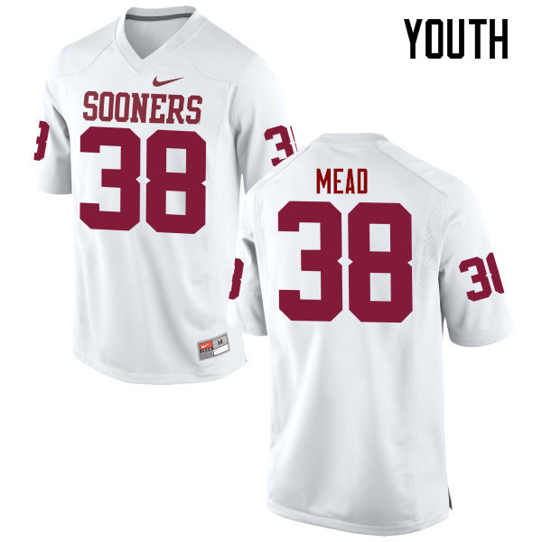 Youth Oklahoma Sooners #38 Bryan Mead College Football Jerseys Game-White